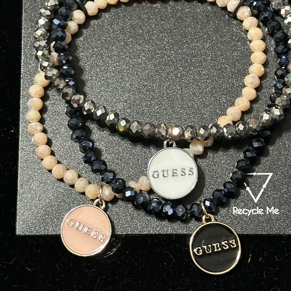 Set of three Guess bracelets, pink, blue, and gray NWT - Picture 3 of 3